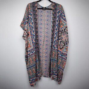 Angie mandala boho print cover up-S